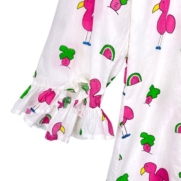 Mary Marshmallow White and Pink Notched Collar Mini Dress - Picture 6 of 9